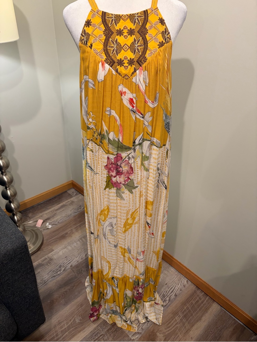 Sunshine Floral Halter Maxi Dress